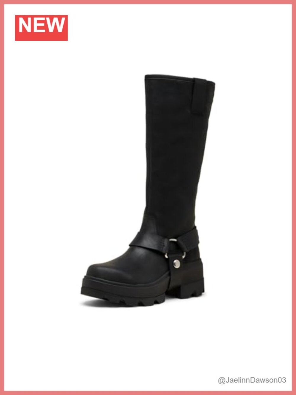 Waterproof Leather Tall Harness Boot with Removable Footbed